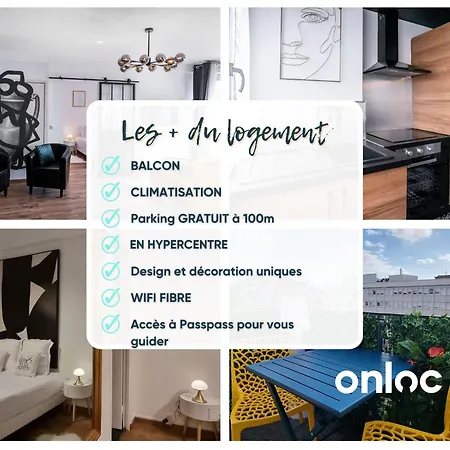 Appartement Au Palais Des Pyrenees! Hyper Centre -clim-balcon-parking Gratuit Pau